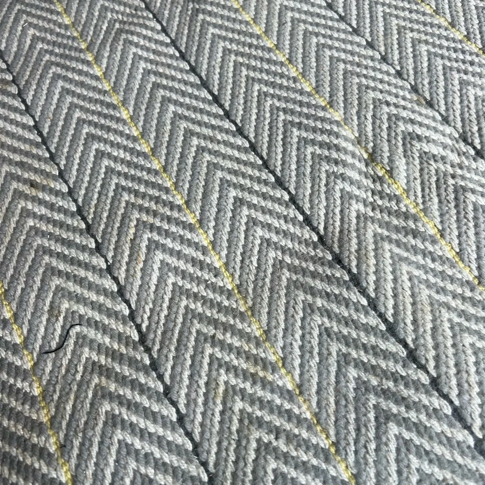 West Elm Gray, White, and Yellow Chevron Bath Mat